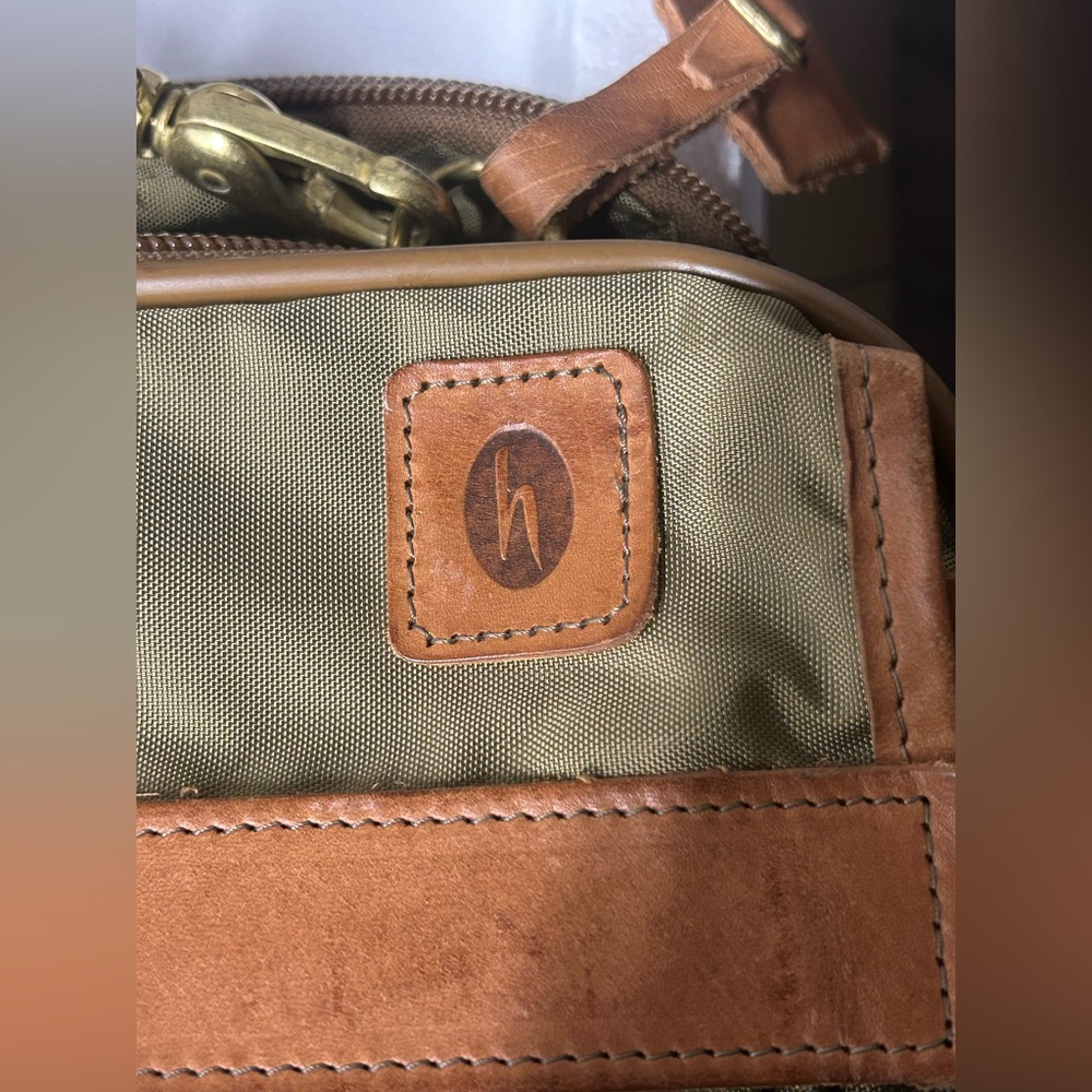 Vintage Hartmann Leather & Nylon Carry On Expandable Shoulder Bag Garment - Picture 3 of 12